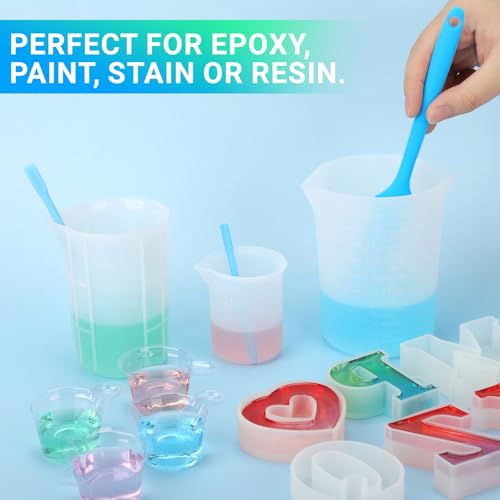 Gartful 6PCS Silicone Spatula Sticks, Non-Stick Epoxy Resin Mixing Sticks Scraper Tools, Reusable Stirring Rods for Resin, Paint, Waxing, Liquid, Arts Crafts Supplies, Facial Mask, Blue - color: Blue, size: Large