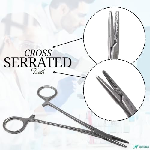 Mayo Hegar Needle Holder Driver with Cross Serrated Jaws Made of Stainless Steel Comes in Multi Position Locking Mechanism Clamping Pliers (6" - Left Handed) - size: 6" - Left Handed