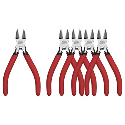 Wire Cutters 5 Pack, 5 Inch, Side Cutters, Flush Cut Pliers - color: 5 Inch Wire Cutters Set