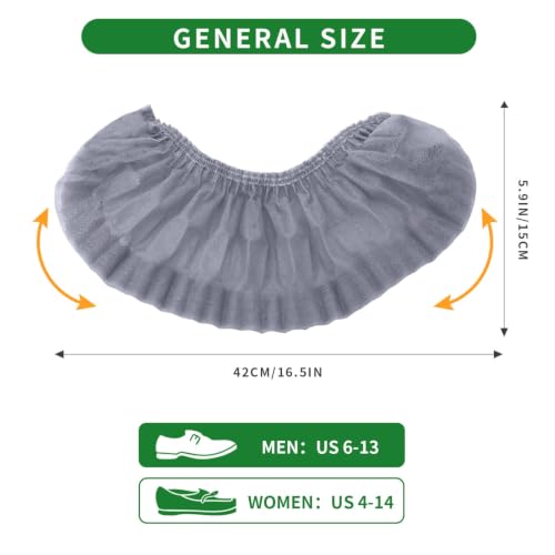 50/100/200 Pack Non-Woven Shoe Covers Disposable for Indoors - color: Gray
