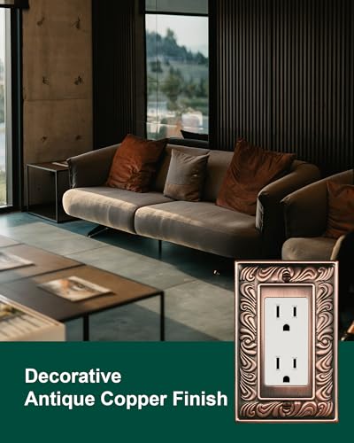 2-Pack Paisley Pattern Single Toggle Light Switch Cover Plate, Metal Plate | Decorative Switch Plate Covers, 1 Gang Metal Wall Plate, Corrosion Resistant, Antique Copper - color: Antique Copper, size: 1 Toggle 2PK