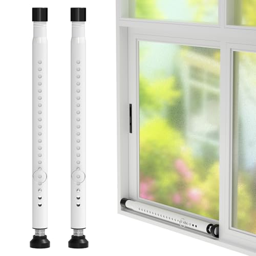 Sliding Door Security Bar,2Pcs 16 to 51 Inch Inside Sliding Patio Door Window Security Bar Stopper, Adjustable Window Locks Security Bars for Home Apartment Security, Sliding Glass Door Lock Hardware - color: White, size: 2 Pieces