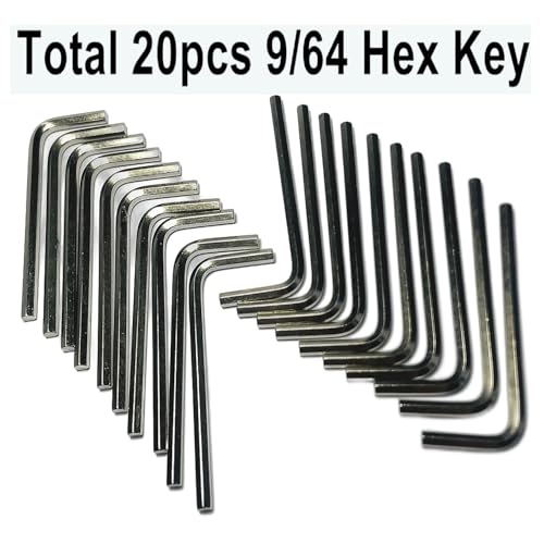 20pcs 9/64 Allen Wrench sets,9/64" Hex Key Wrench set,allen key Door Key L Shaped hex wrench set with Long Arm. - size: 9/64