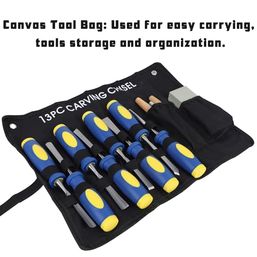 Lulu Home 13 PCS Wood Chisel Set with Canvas Bag