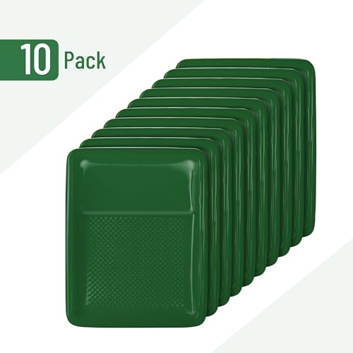 Bates- Paint Tray Liner, 9 Inch, 10 pcs, Green Paint Pans Trays, Plastic Paint Tray, Roller Tray Liners - color: Green, size: 10 Pack 9 Inch