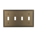AMERELLE 84T4RB Steps Quadruple Toggle Cast Metal Wallplate in Rustic Brass - color: Rustic Brass, size: 4 Toggle