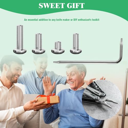 121 Pcs 304 Stainless Steel Pocket Blade Knife Handle Screws Assortment Set, M2, M2.5 Machine Screws, EDC Folding Hilt Fasteners, Knifemakers Rivets for DIY Repair