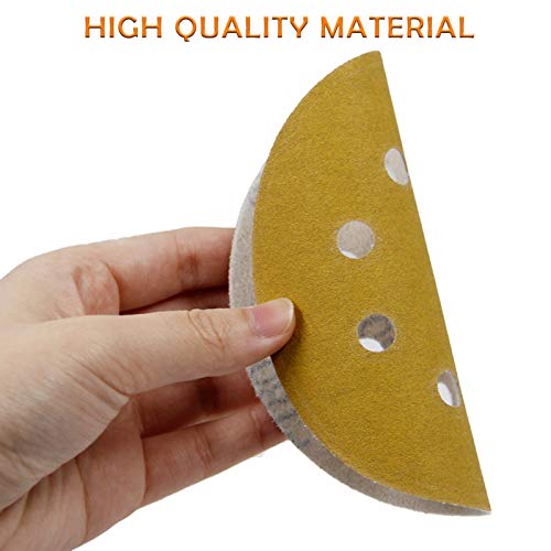 5-Inch 8-Hole Hook and Loop Sanding Discs, Orbital Sander Sandpaper Discs, 100 Pieces Round Sandpaper Set, 180 Grit - size: 180-Grit