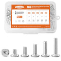 M6 x 8mm 12mm 16mm 20mm 25mm Flat Round Head Hex Socket Cap Screws Bolts, Furniture Screws, 304 Stainless Steel, Metric Fully Threaded, Allen Hex Drive, Bright Finish, Assortment Kit 50PCS - size: M6 x 8/12/16/20/25mm (50PCS)
