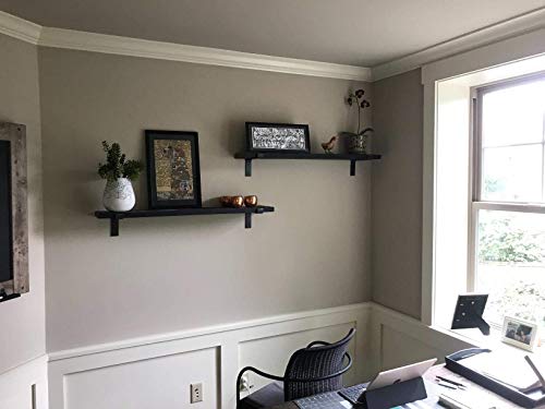 Shelf Brackets 8 Inch Lip Brackets for Shelves, Industrial Forged Raw Metal/Steel Floating Shelf Bracket, Handcrafted Forged Heavy Duty Rustic Metal Black Shelf Brackets 6 Pack（7.25''） - size: 7.25 inch