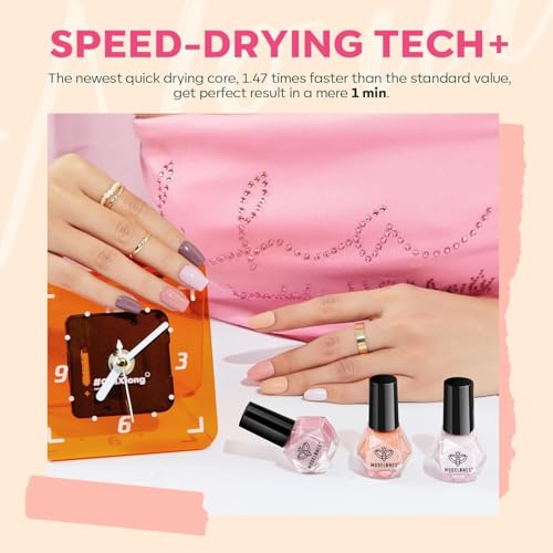 modelones 6 Colors Nude Pastel Nail Polish Set Quick Dry - color: A0 Nude Colors