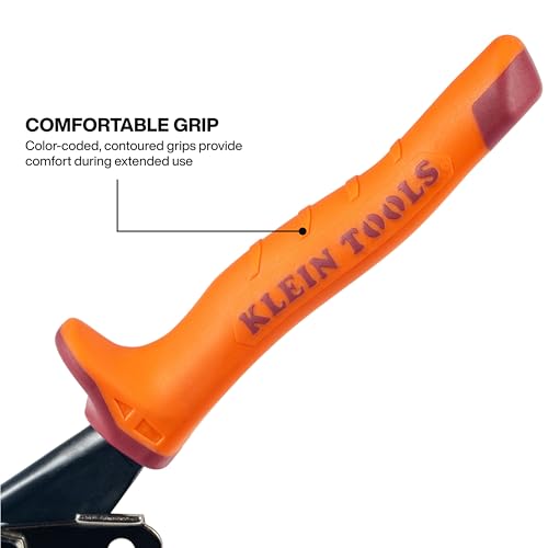 Klein Tools 1200L Metal Shears, Aviation Snips, Left Curvature - style: Left-Cutting