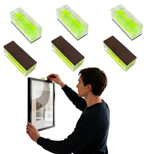 6PCS Magnetic Small Bubble Level 15x15x40mm(0.59x0.59x1.57in) Small Leveler Tool - size: 6pcs 15x15x40mm