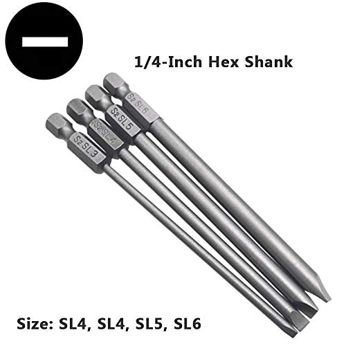 Yakamoz 16Pcs Long Magnetic Screwdriver Bit Set, 1/4" Hex Screw Driver Bits