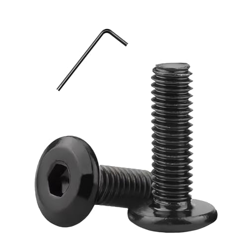Metuja M6-1.0 x 25mm,20-Pack Black Flat Head Hex Socket Cap Screw Bolts,304 Stainless Steel,Fully Threaded M6 Bolts,Metric Fasteners for Furniture - size: M6-1.0x25mm
