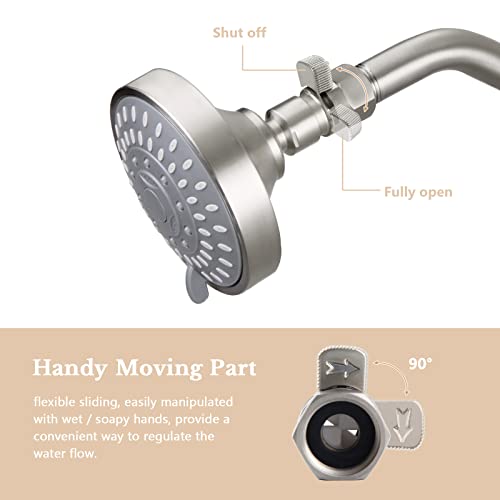 APLusee Shower Head Flow Restrictor for Bathroom Shower, Brushed Nickel - color: Brushed Nickel