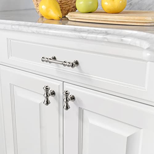 Asidrama 6 Pack 3 Inch(76mm) Brushed Satin Nickel Kitchen Cabinet Handles, Cabinet Pulls Kitchen Cabinet Hardware for Cupboard Drawer Pulls Dresser Handles - color: Brushed Satin Nickel, size: 3" Hole Center, style: 6 Pack