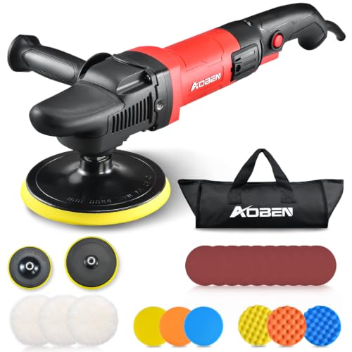 AOBEN Car Buffer Polisher,Rotary polisher,1600W Car Polisher Waxer with 6 Variable Speed,4 Polishing Pads,Detachable Handle for Car Polishing and Waxing - size: AT3501-C2