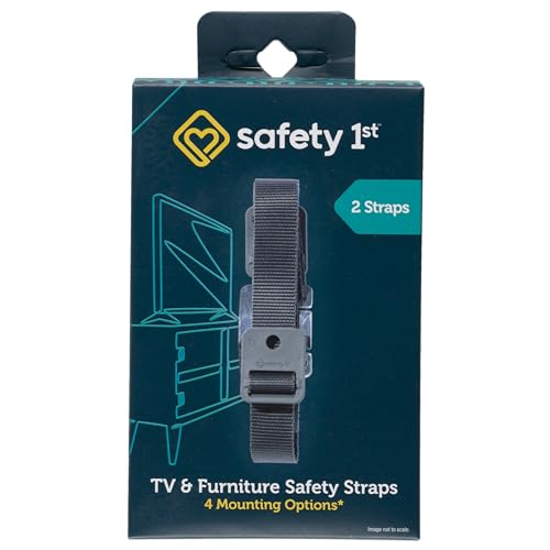 Safety 1st TV & Furniture Safety Straps, Black, 2‑Pack, Screws Included (Pack of 12) - size: 2 Count (Pack of 12)