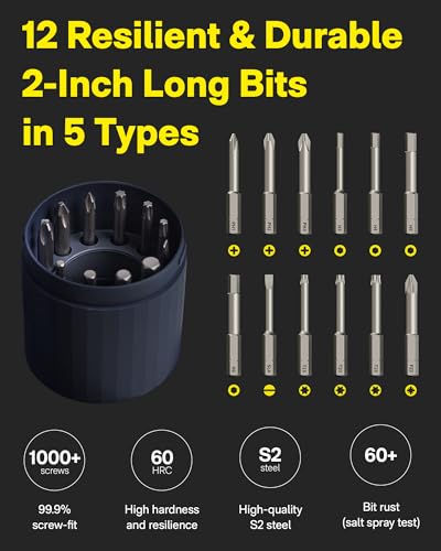 HOTO SnapBloq™ S-A01 Master Precision Screwdriver Set + Electric Screwdriver Rechargeable, 3.6V Cordless Screwdriver Set USB-C, 3 Torque Settings