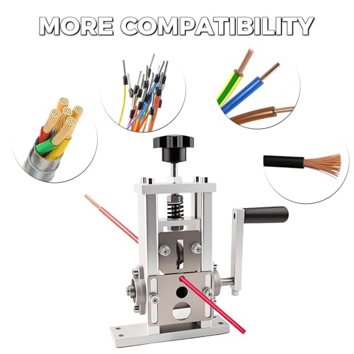 Drill & Hand Crank Wire Stripper Machine for Copper Cable Recycling | Scrapping Copper Wire Peeler for 0.06''-1'', Easy Wire Stripping for Recycling & DIY
