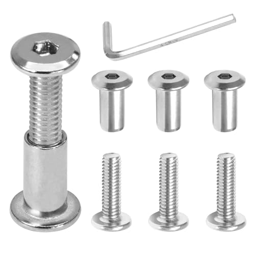 Biaungdo M6x25mm Silver Hex Drive Socket Cap Bolt, 15 Sets - color: Silver, size: M6x25mm