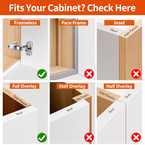TamBee Complete Lazy Susan Hinge Kit, 2 Pair 175 & 135 Degree Hinge - size: 135° + 175°Full Overlay