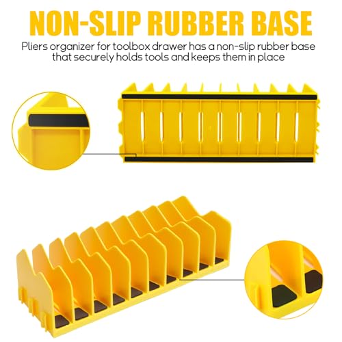 Pliers Organizer, 2-Pack 20-Slot Tool Drawer Rack, Yellow - color: Yellow, size: 2Pack