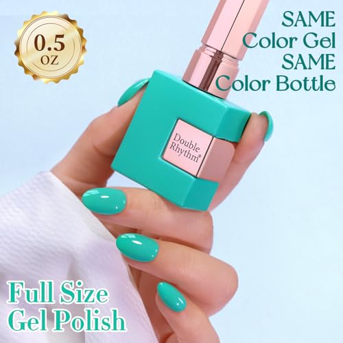 Double Rhythm 15ML Gel Nail Polish Pure Sheer Same Color Same Bottle Soak Off Gel Polish Art Manicure Salon DIY at Home for Women (Deep Mint-A1788) - color: Deep Mint