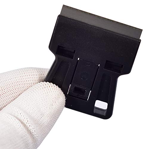 Portable 1.5inch Mini Metal Razor Scraper with 10 Carbon Razor Blades, Putty Knife Set Removing Glue, Stain, Vinyl, Labels, Stickers, Decals, Pack of 2