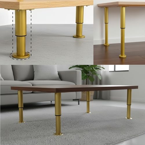 4Pcs Brass Adjustable 3.1-4.7 Inch Metal Furniture Legs for Cabinet Sofa - color: Brass, size: 3.1"- 4.7"-Set of 4