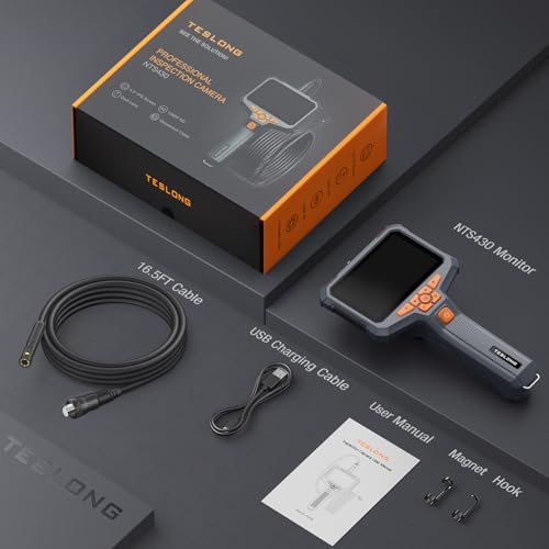 Teslong Dual Lens 16.5FT Endoscope Camera for Drain & Plumbing Inspection - size: 16.5FT