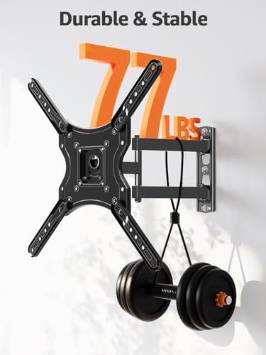 ELIVED Full Motion TV Wall Mount for 26-60" TVs, Max VESA 400x400, 77 lbs. - size: Arm: 16" TV: 26-60"