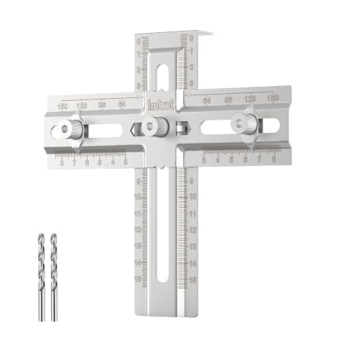 Imbot Cabinet Handle Jig, Drawer Pull Knob Template, Cabinet Hardware Jig - color: Stainless Steel