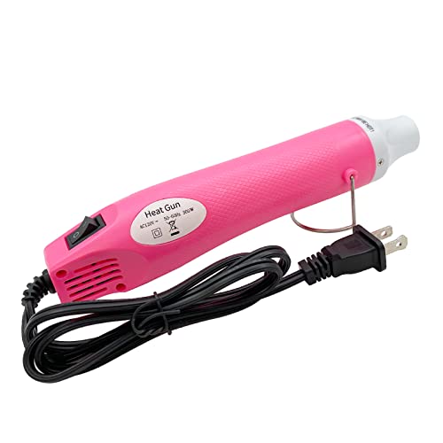 Heat Gun, Mini Hot Air Gun for DIY Crafts Portable Heat Air Gun Tool for Embossing Shrink Wrapping Drying Paint - color: Pink