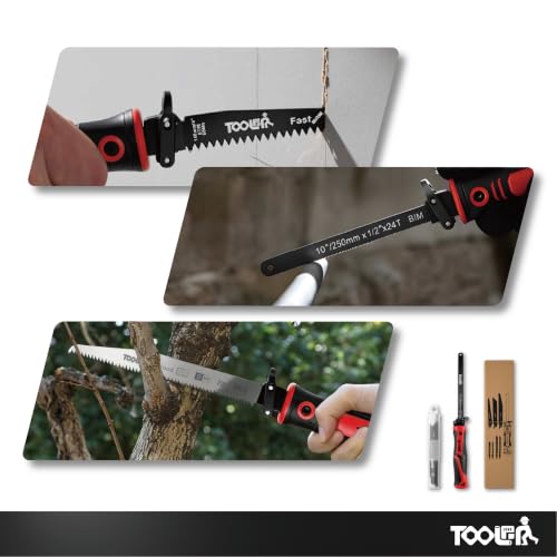 8-In-1 Multi Blades Hand Saw, Drywall, Hacksaw, Jab Saw & Wood Cutter Tool - color: Red