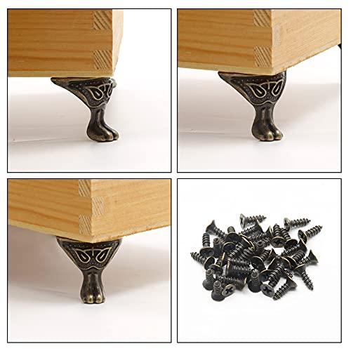 Zorfeter 20 Pcs Antique Brass Box Legs, Style3, Bronze - color: Bronze, size: Style3