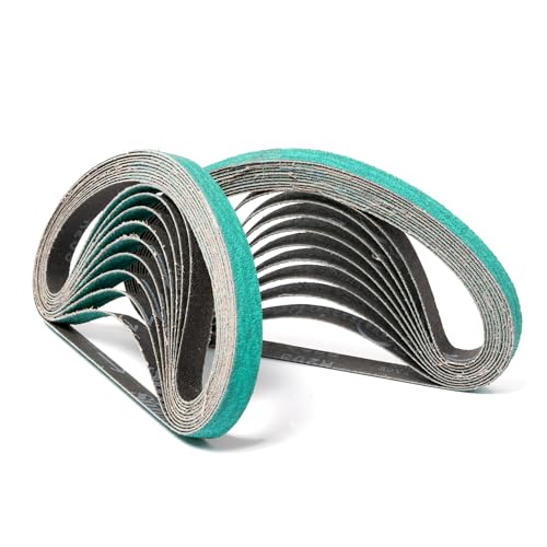 20 Pcs 1/2" x 18" Premium Zirconia Sanding Belts for Belt Sander, 60 Grit - size: 20 pcs - 60 Grit