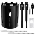 Diamond Core Drill Bit 6-3/8"(162mm) with Pilot Bit & Adapters (SDS Plus & Hex) – Upgraded Welded Segments, 8.6" Depth – for Concrete, Solid Brick, Hollow Brick, Masonry & More - size: (6-3/8"/162mm)