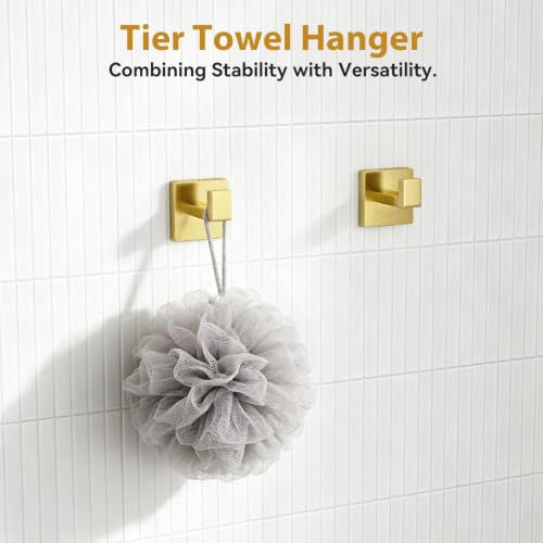 5-Pieces Brushed Gold Bathroom Accessories, 24 Inch Gold Towel Bar Set - color: Brushed Gold, size: 26 Inch (5 Pieces)
