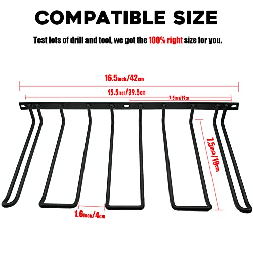 2 Pack Drill Holder, Power Tool Organizer Wall Mount, 80lb Heavy Duty Bearing Capacity Garage Storage, 4 Cordless Metal Shelf, Utility Storage Rack for Dewalt Cordless Tools Father Day Gifts - style: 2 Pack
