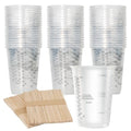 100pcs 8oz Graduated Clear Plastic Measuring Cups