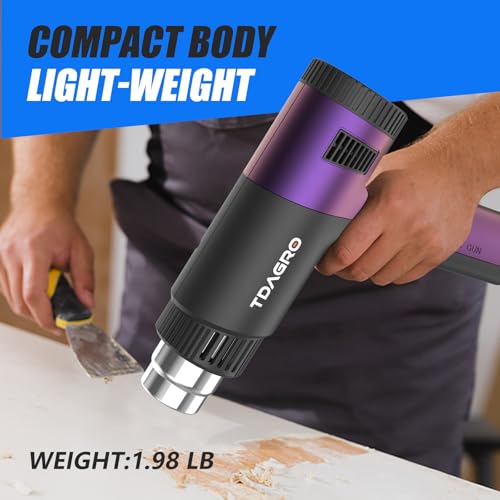 1800W Heat Gun (122℉-1202℉) with 4 Nozzles & Temp Control
