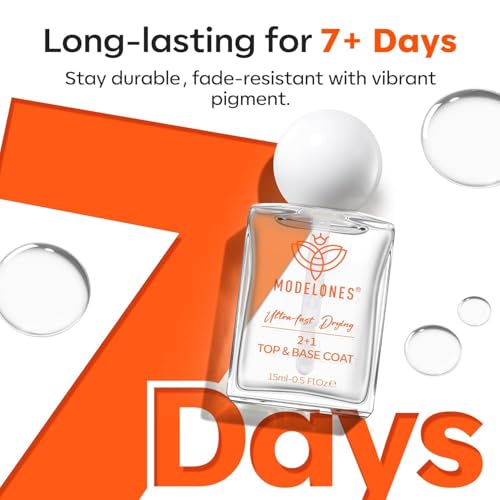 modelones 3-in-1 Nail Top & Base Coat, Quick Dry Long Lasting Shine - color: 217