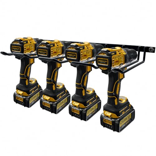 Drill Holder, Power Tool Organizer, Wall Mount 4 Cordless Metal Shelf Holder, Utility Storage Rack for Dewalt Cordless Tools for father day gifts - style: 1 Pack
