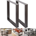 VEVOR Set of 2 Steel Table Legs, 28”Height 23”Wide Dining Table Legs,Heavy Duty 3.1" Square Box Section Square Table Legs, 28x23x3.1 Inch Black Industrial Country Style Metal Dining Legs - size: 28"H x 23"W, style: Square