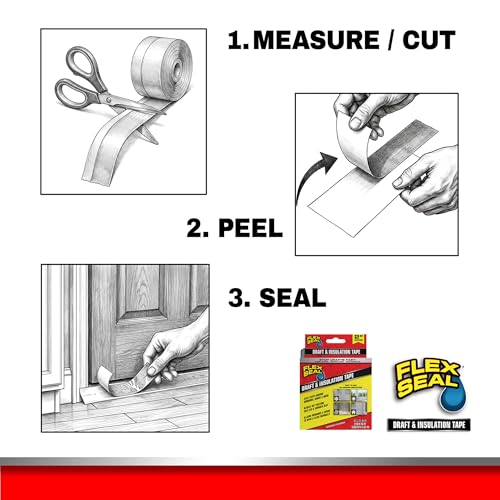 Flex Seal Draft and Insulation Tape, Clear, 2 in x 16 ft, 1-Pack