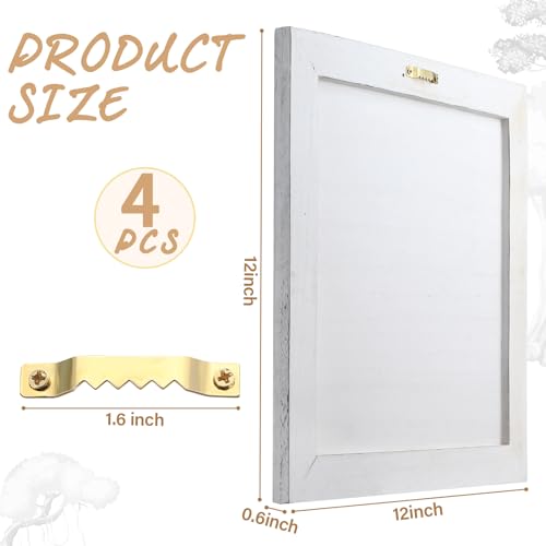 DoubleFill 4 Pcs Washed Blank Wooden Signs, 12 x 12 x 0.6 Inch Blank Signs for Crafts, Rustic Wood Canvas, Wooden Plaque, Wood Planks for Crafting Wall DIY Projects Gift Making(White) - color: White