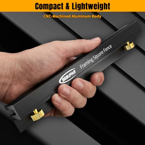 Removable Carpenter Framing Square Fence, 7-7/8 Inch Heavy Duty Aluminum Framing Square Fence for Woodworking, Precision Marking Square for Wood Framing, Lightweight & Easy to Use