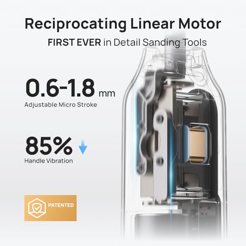 HOZO NeoSander Reciprocating Detail Sander, Mini Electric Pen Sander with 13000 SPM Linear Motion, Adjustable Stroke for Precision Sanding, Ideal for 3D Printing, Model Making, Crafts & DIY Projects - style: NeoSander